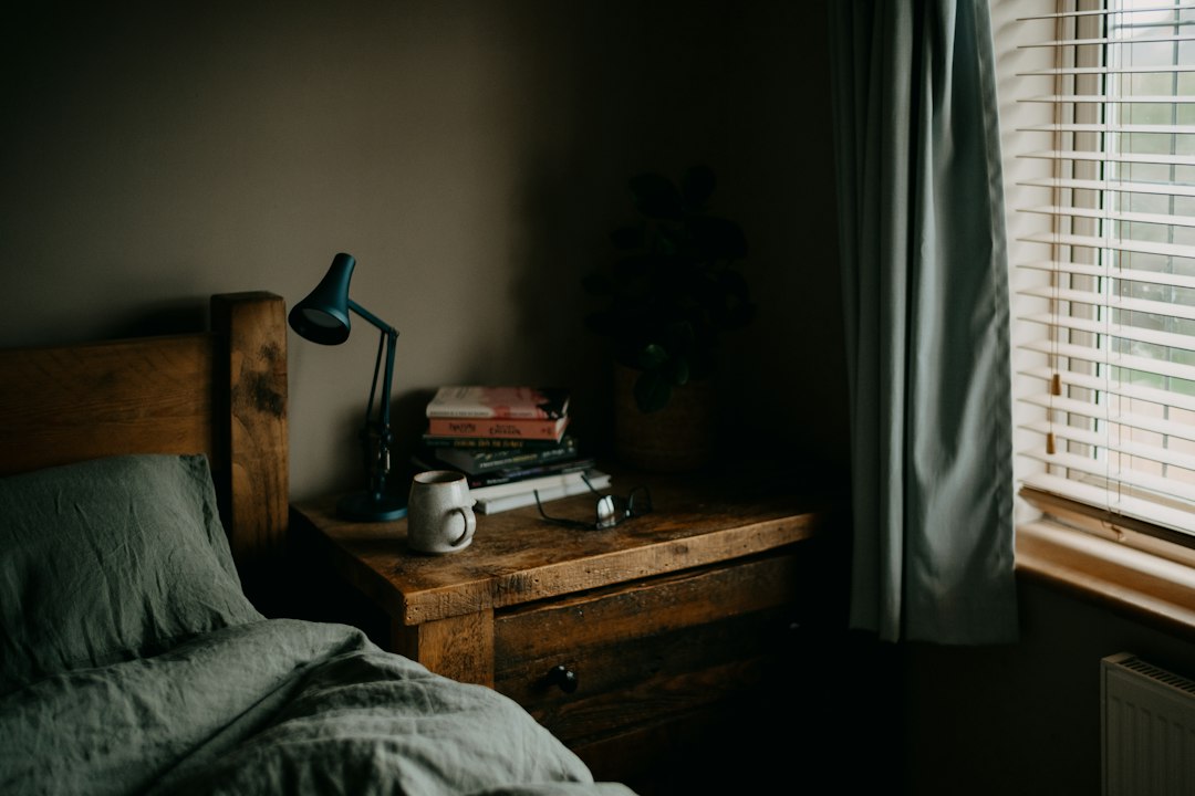 Sketch of a calm bedroom illustrating a sleep routine for adults